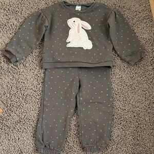 Carter's Charcoal Pajama Set with Bunny Design